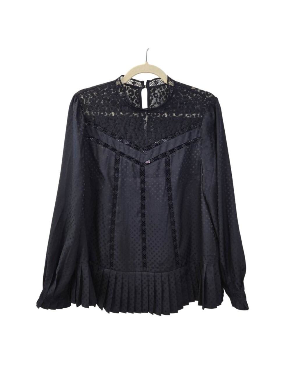 Ted Baker London Shilli Lace Inset Dot Blouse Size TB 3/US 8